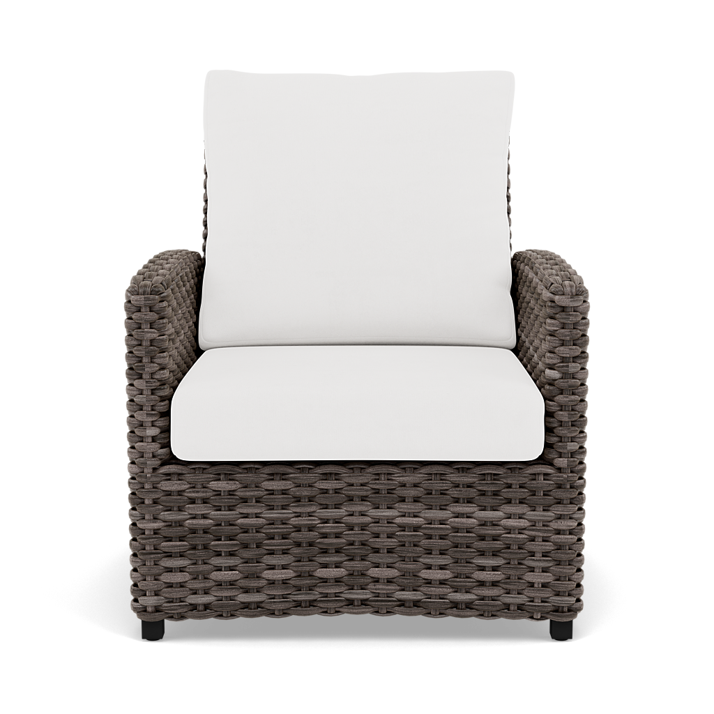 Malibu Club Chair Featuring “Blanco” Solution-Dyed Polyester Cushions