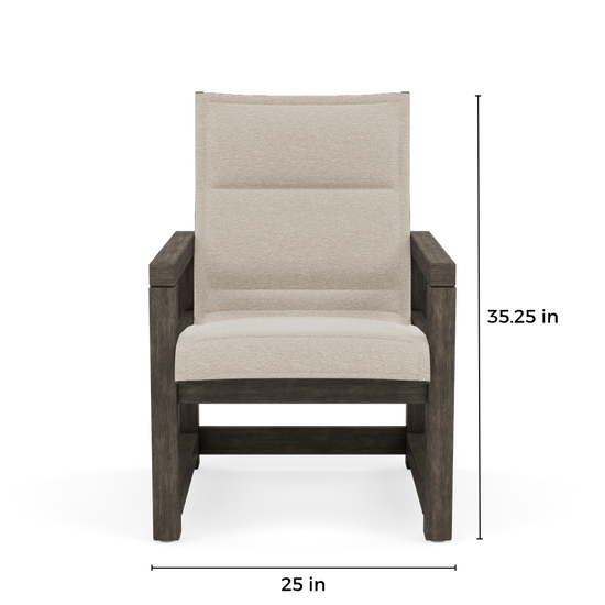 Lakeside Padded Sling Dining Chair-Dimension Low-Font- Paddy O' Furniture Outdoor