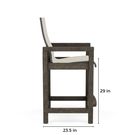 Lakeside Sling Bar Chair-Paddy O' Furniture Outdoor-Dimension-Side Low