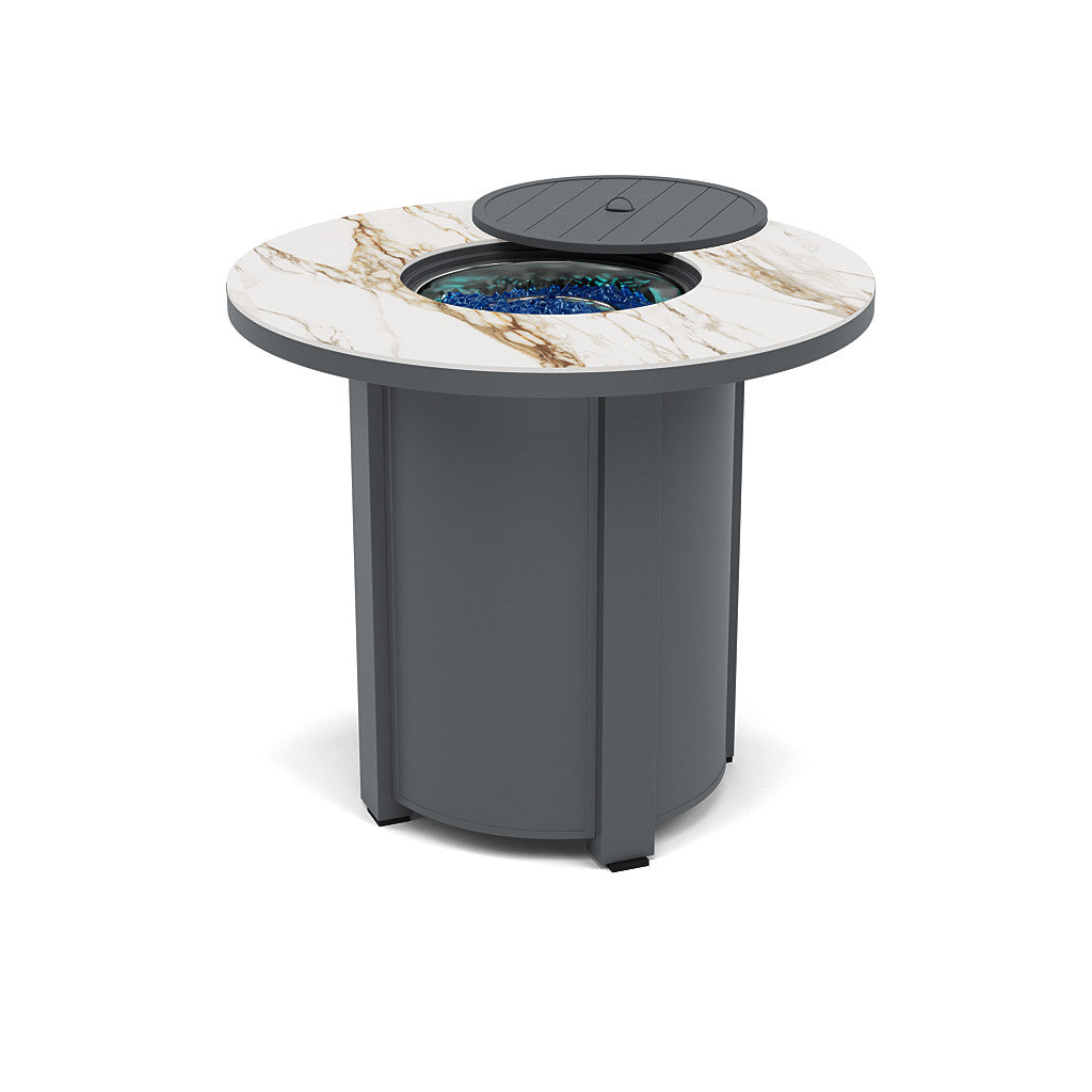44" Round Balcony Fire Pit Table - Multiple Colors and Top Patterns