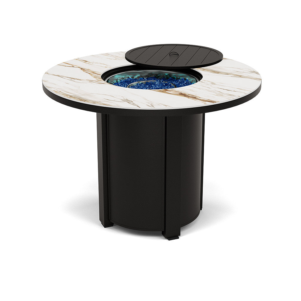 54" Round Balcony Fire Pit Table - Multiple Colors and Top Patterns