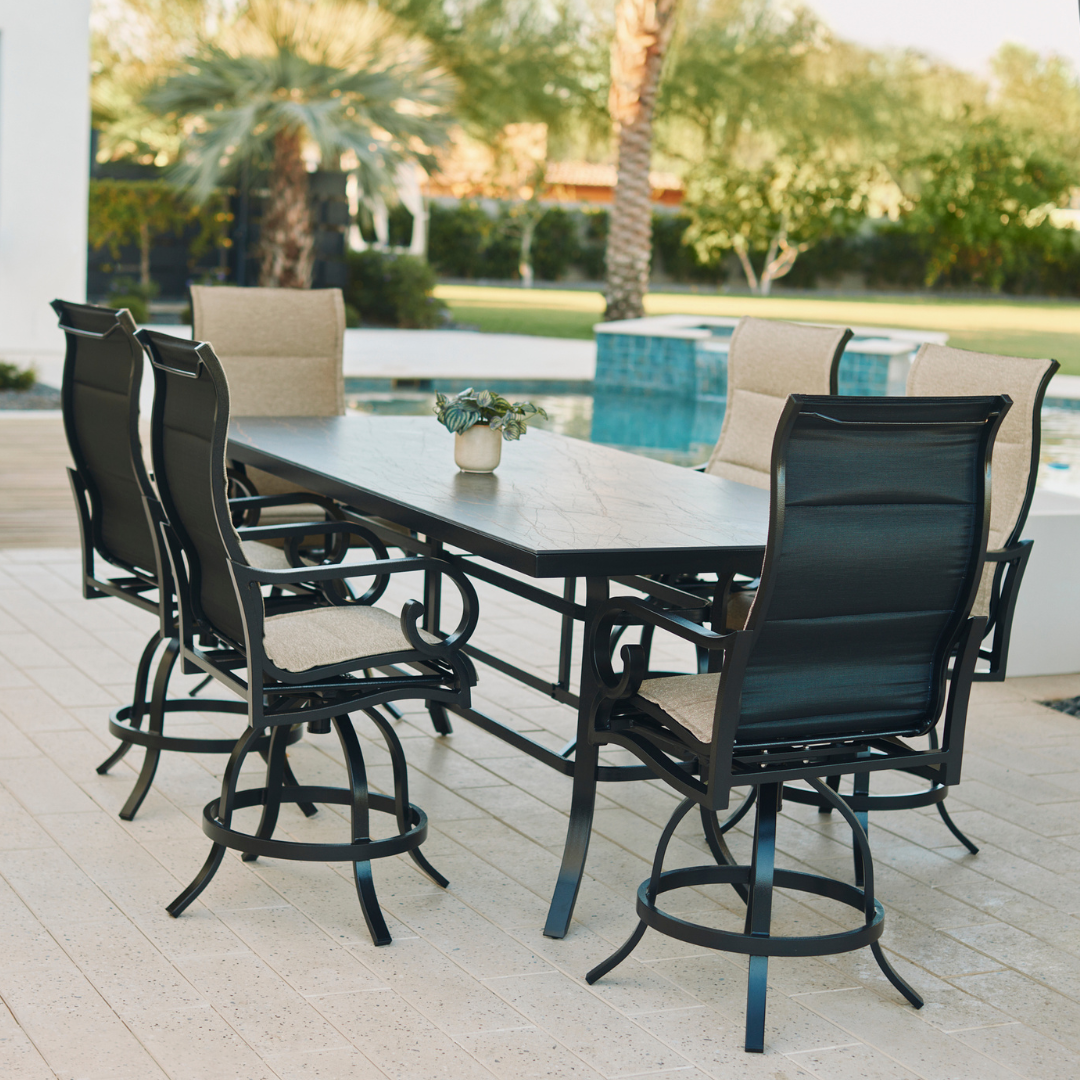 Rancho Padded Sling Swivel Balcony Chair