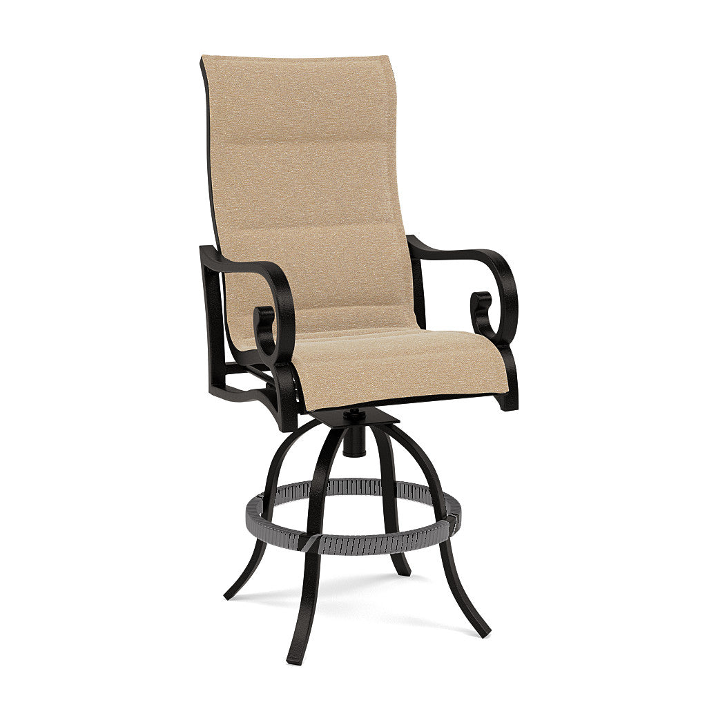 Rancho Padded Sling Swivel Balcony Barstool