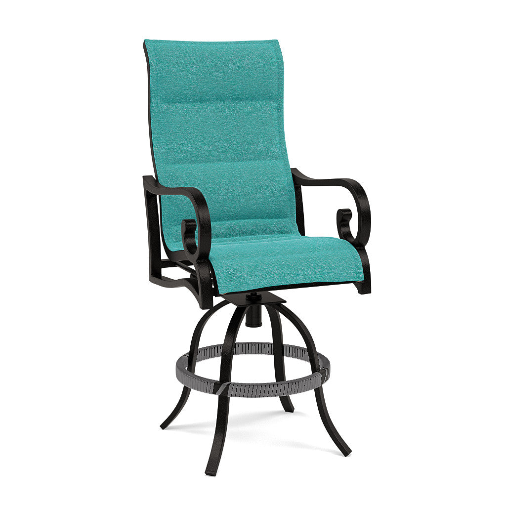 Rancho Padded Sling Swivel Balcony Barstool