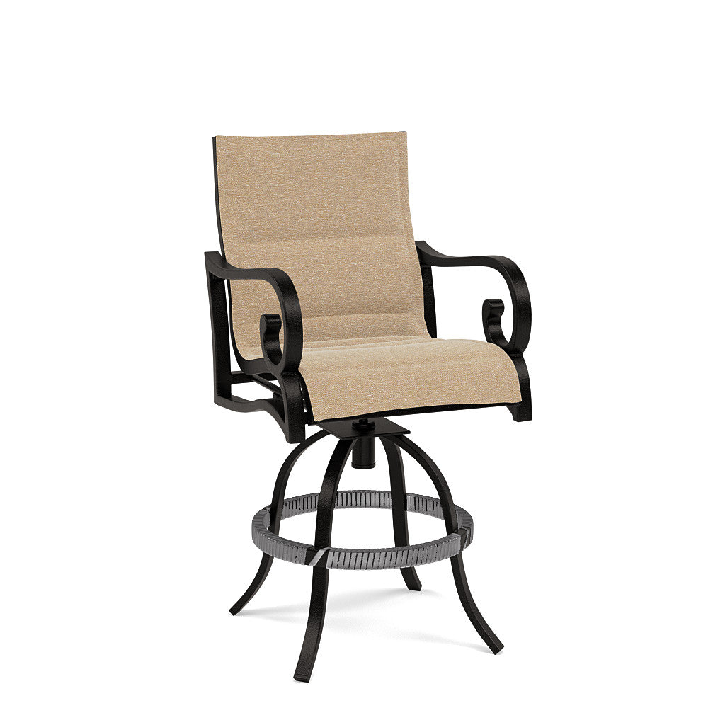 Rancho Padded Sling Swivel Balcony Barstool