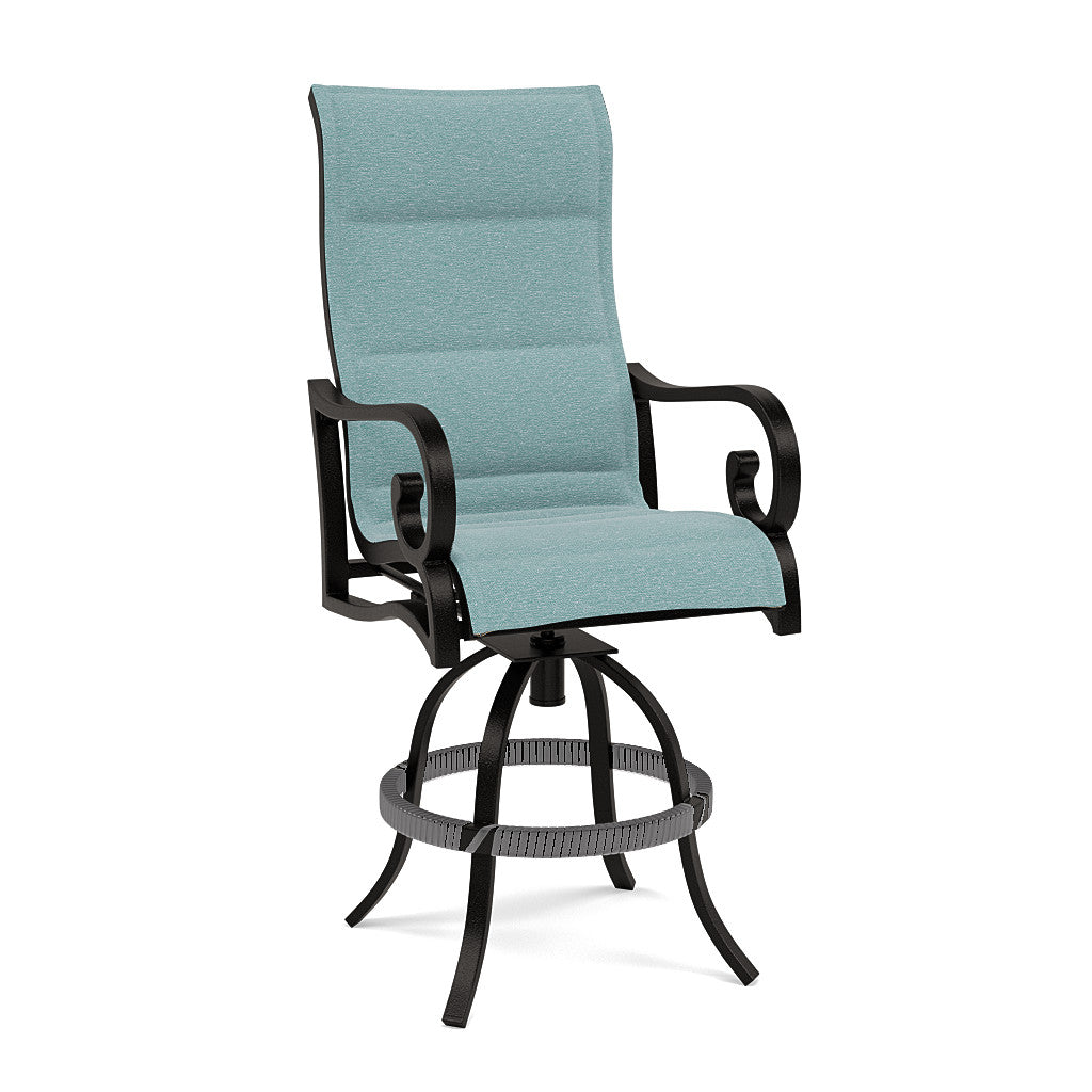 Rancho Padded Sling Swivel Balcony Barstool