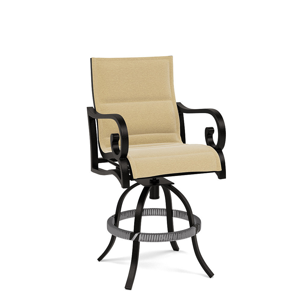 Rancho Padded Sling Swivel Balcony Barstool