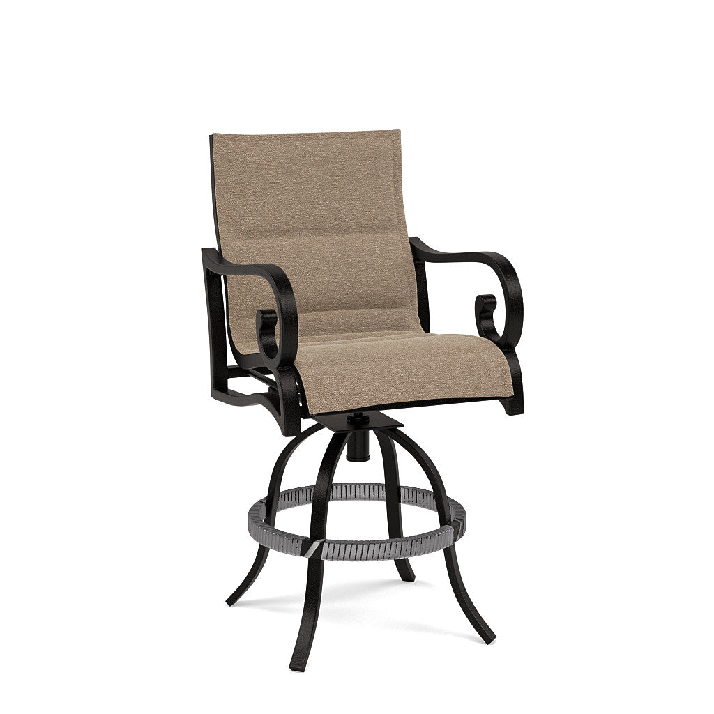 Rancho Padded Sling Swivel Balcony Barstool