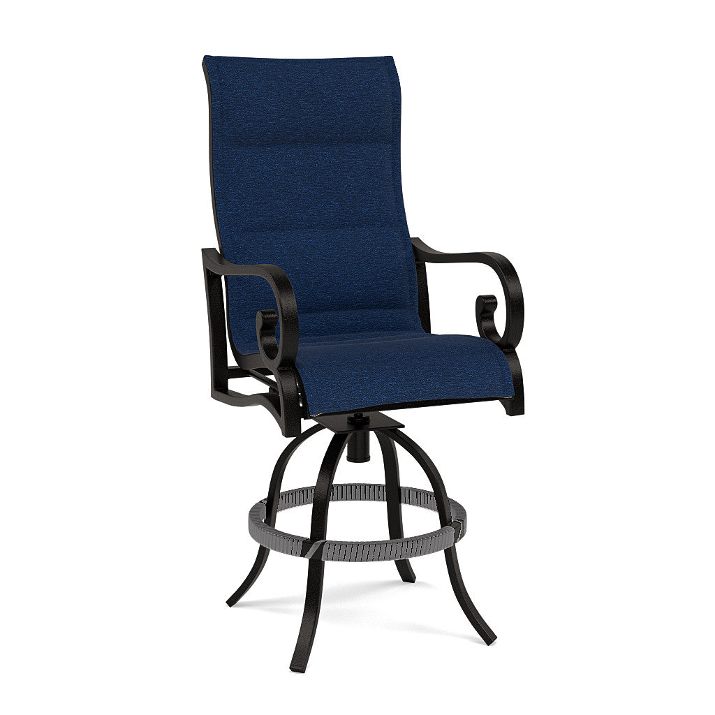 Rancho Padded Sling Swivel Balcony Barstool