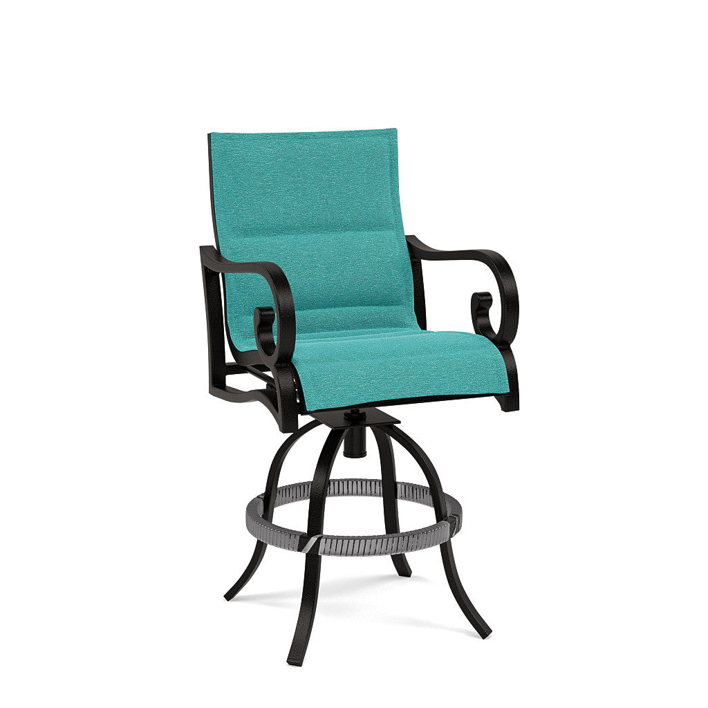 Rancho Padded Sling Swivel Balcony Barstool