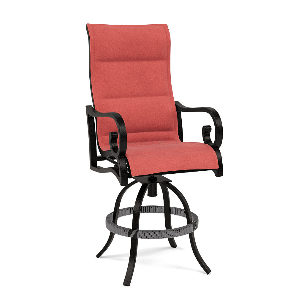 Rancho Padded Sling Swivel Balcony Barstool