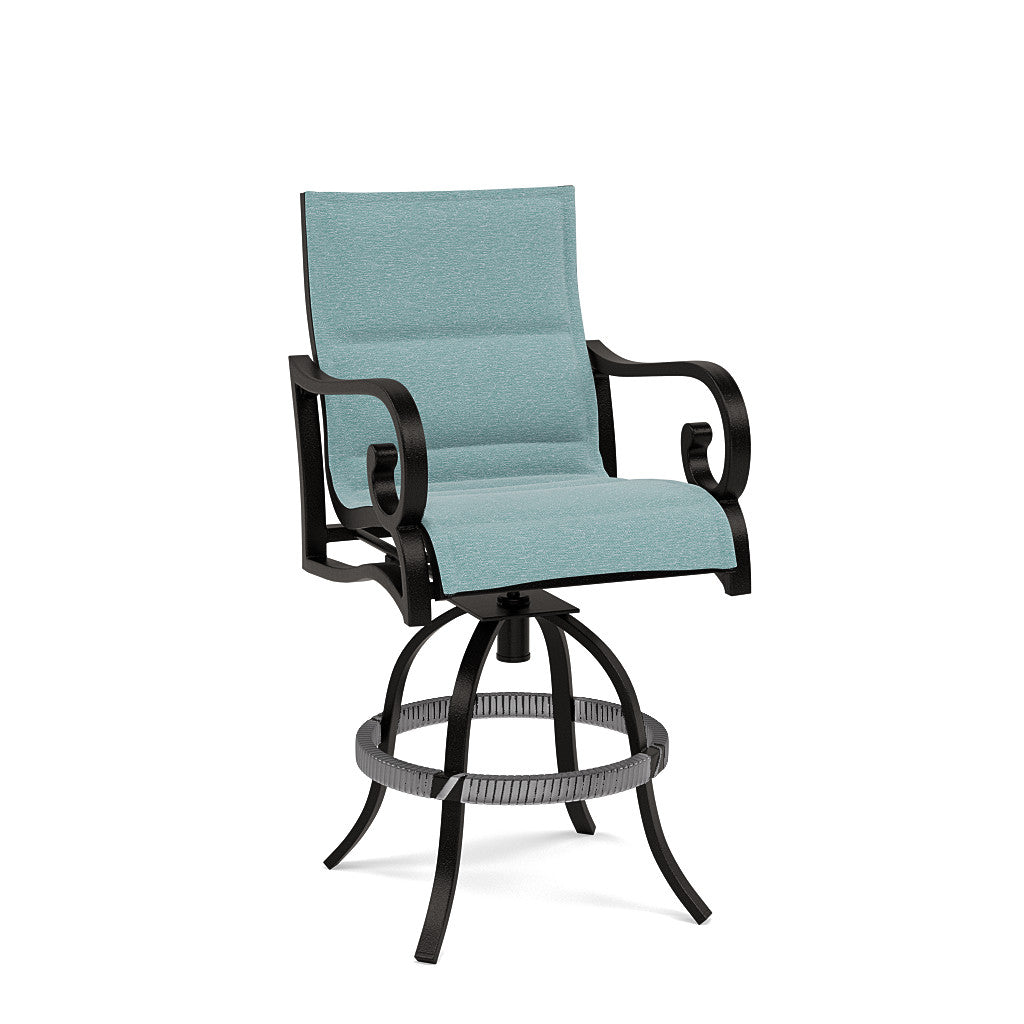 Rancho Padded Sling Swivel Balcony Barstool