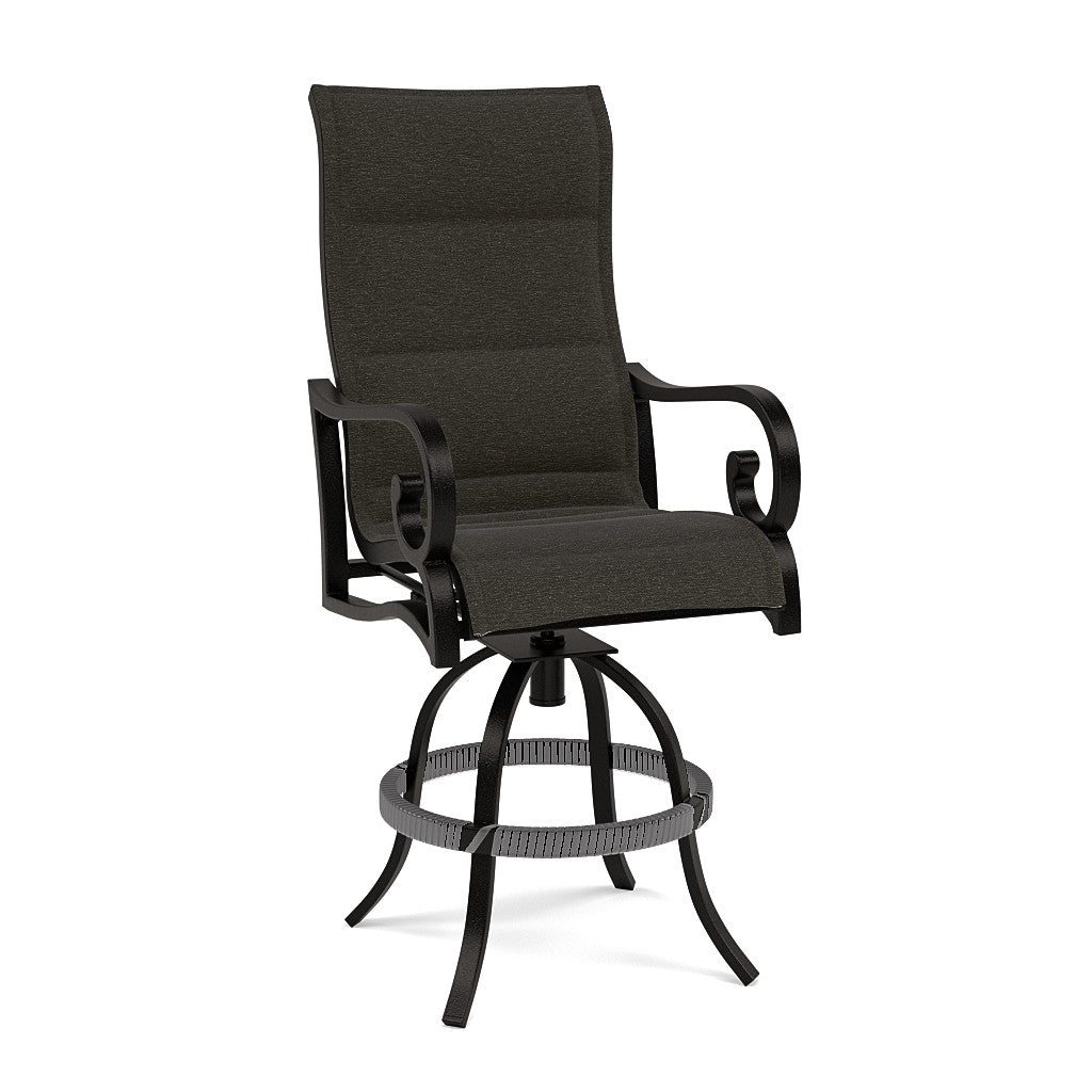 Rancho Padded Sling Swivel Balcony Barstool