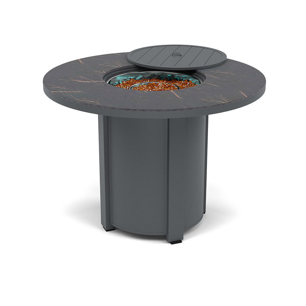 54" Round Balcony Fire Pit Table - Multiple Colors and Top Patterns