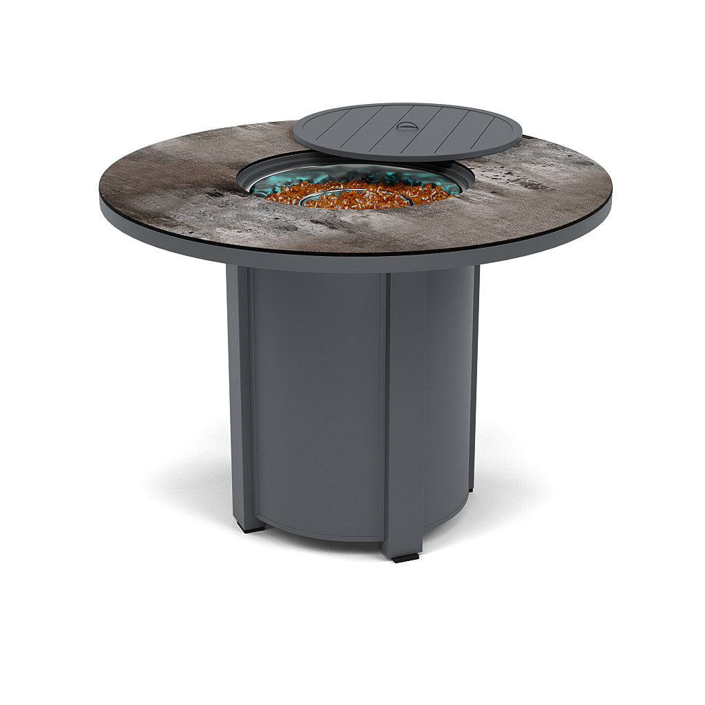 54" Round Balcony Fire Pit Table - Multiple Colors and Top Patterns