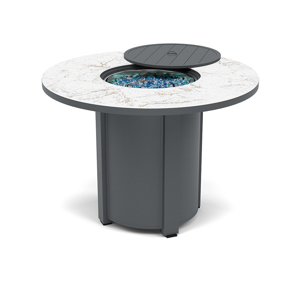 54" Round Balcony Fire Pit Table - Multiple Colors and Top Patterns