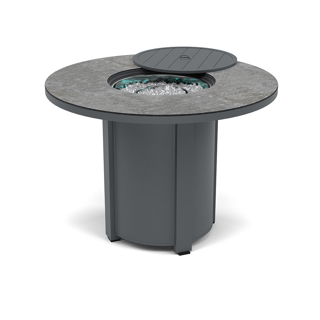 54" Round Balcony Fire Pit Table - Multiple Colors and Top Patterns