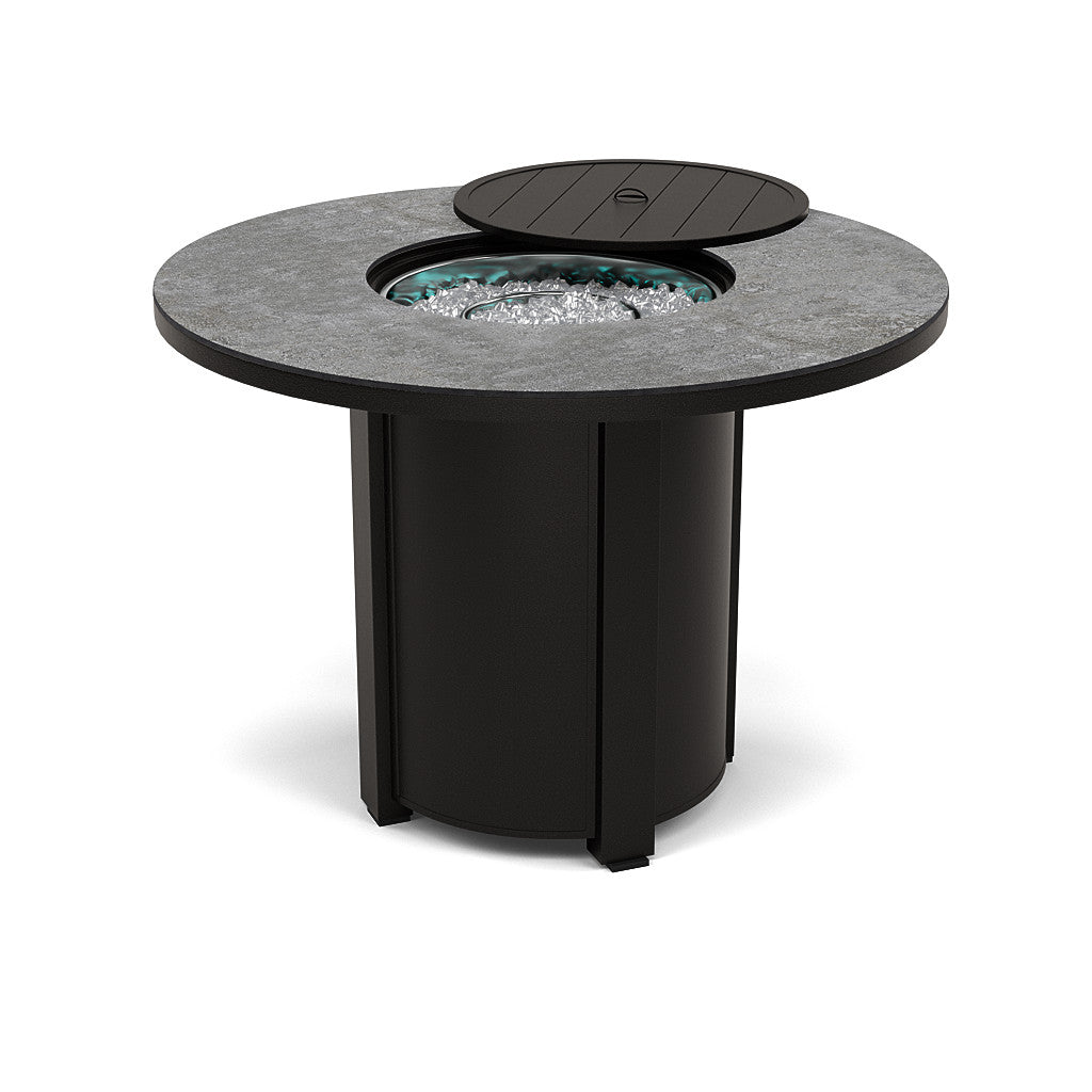 54" Round Balcony Fire Pit Table - Multiple Colors and Top Patterns