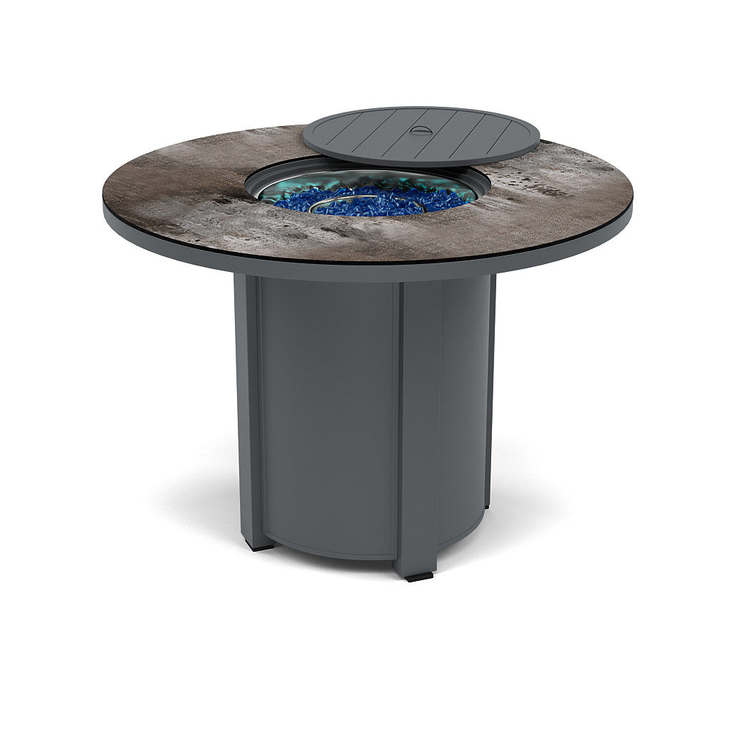 54" Round Balcony Fire Pit Table - Multiple Colors and Top Patterns