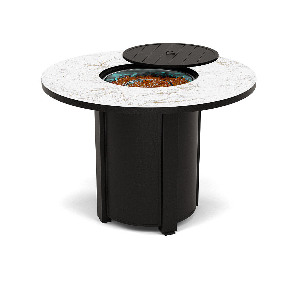 54" Round Balcony Fire Pit Table - Multiple Colors and Top Patterns