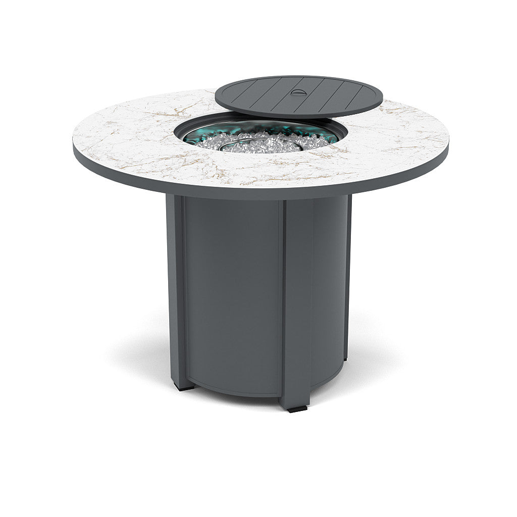 54" Round Balcony Fire Pit Table - Multiple Colors and Top Patterns