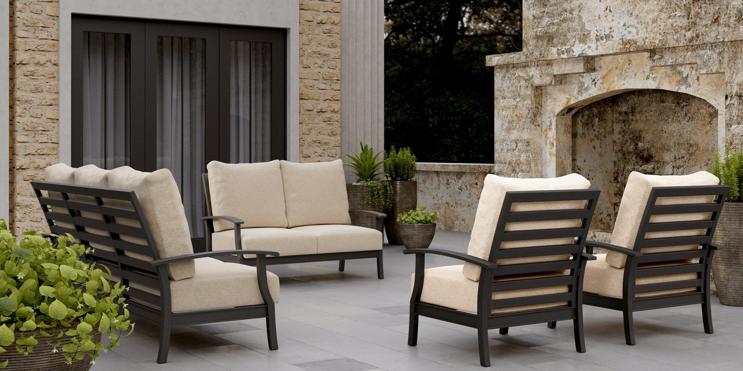 Rod iron store patio set