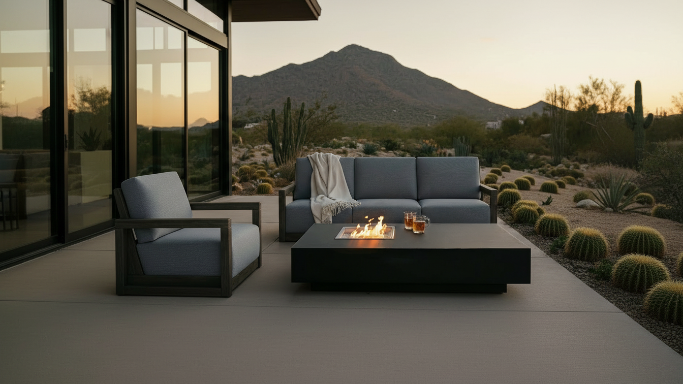 Naples 60" X 30"  Rectangular Fire Pit Table