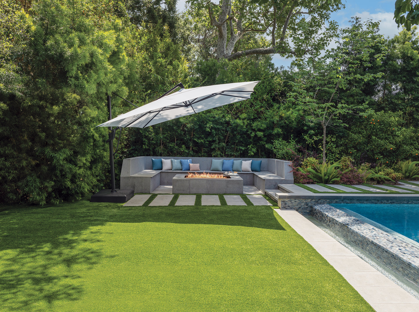 11.5' Treasure Garden Cantilever Square Umbrella with Black Frame