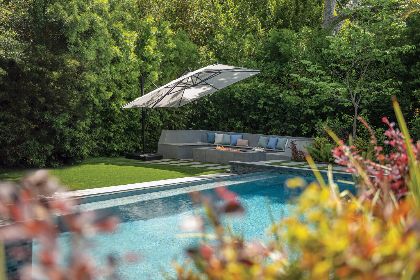 11.5' Treasure Garden Cantilever Square Umbrella with Black Frame