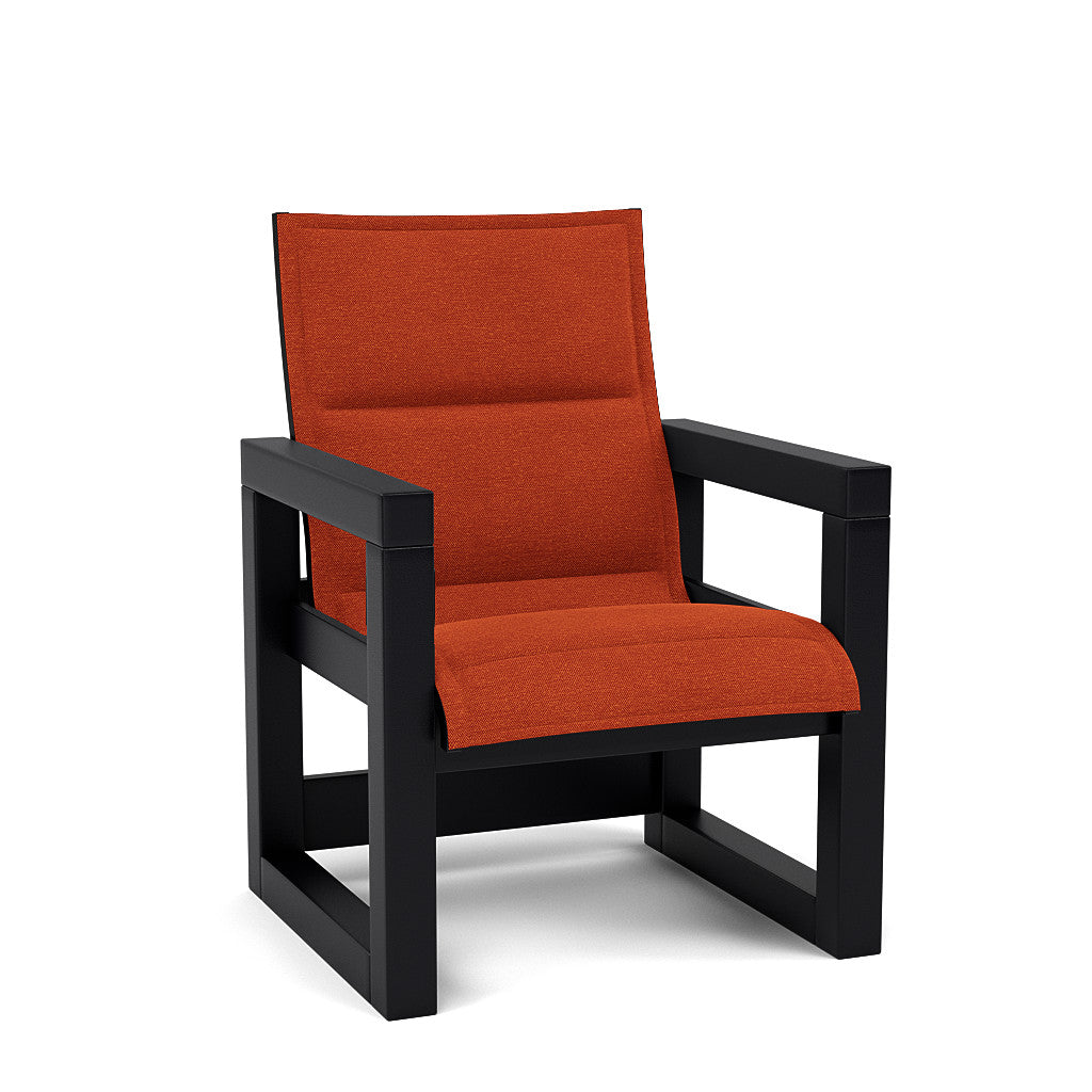 Frame Padded Sling Low Back Dining Chair