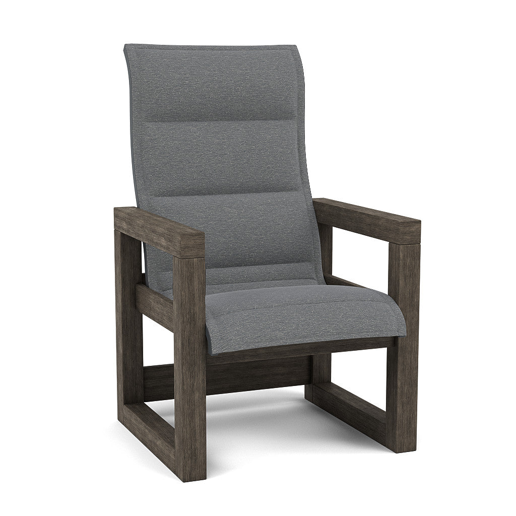 Frame Padded Sling Low Back Dining Chair