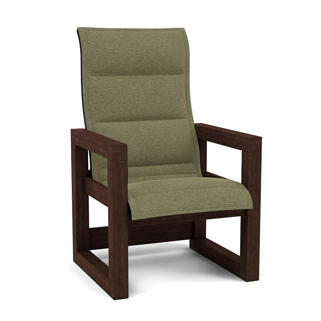 Frame Padded Sling Low Back Dining Chair