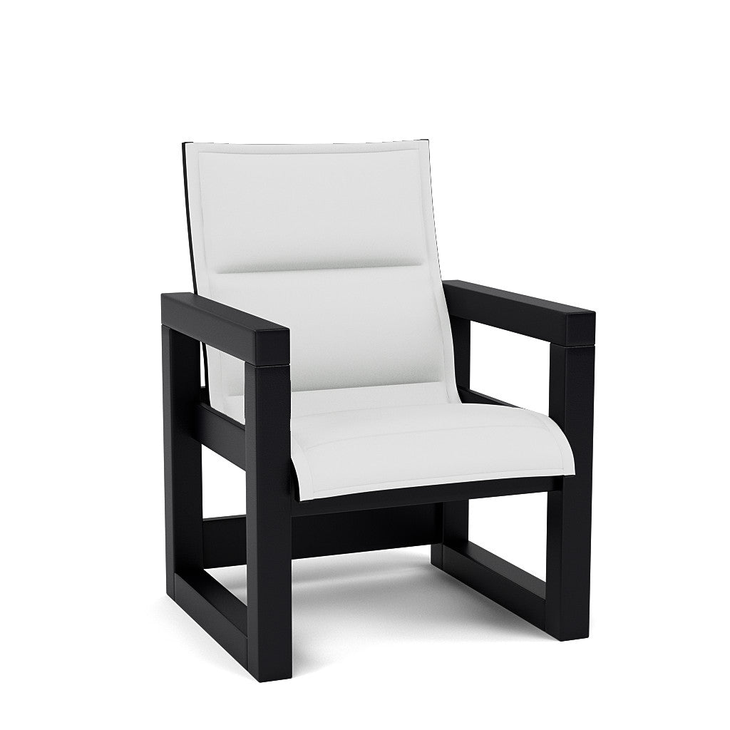 Frame Padded Sling Low Back Dining Chair