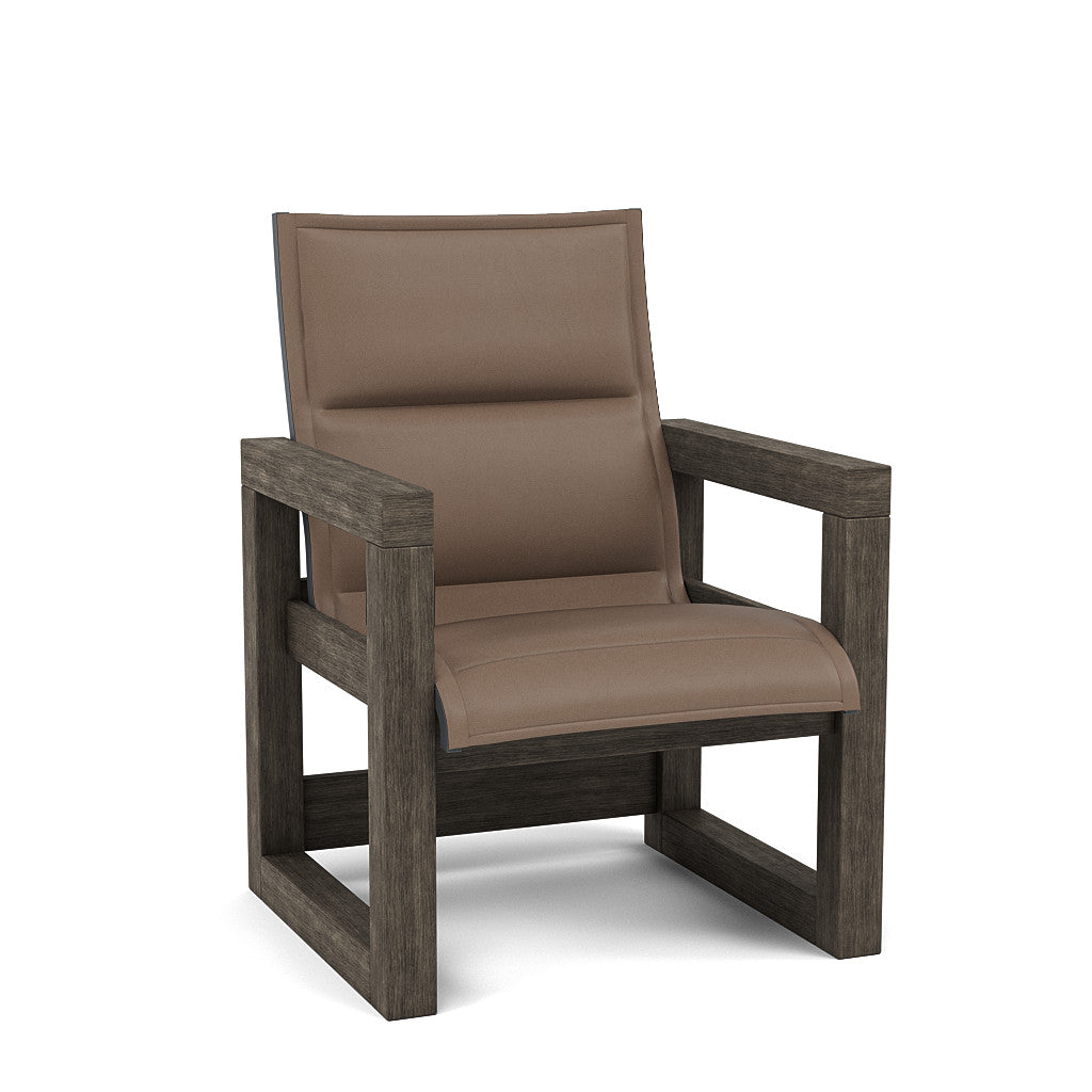 Frame Padded Sling Low Back Dining Chair