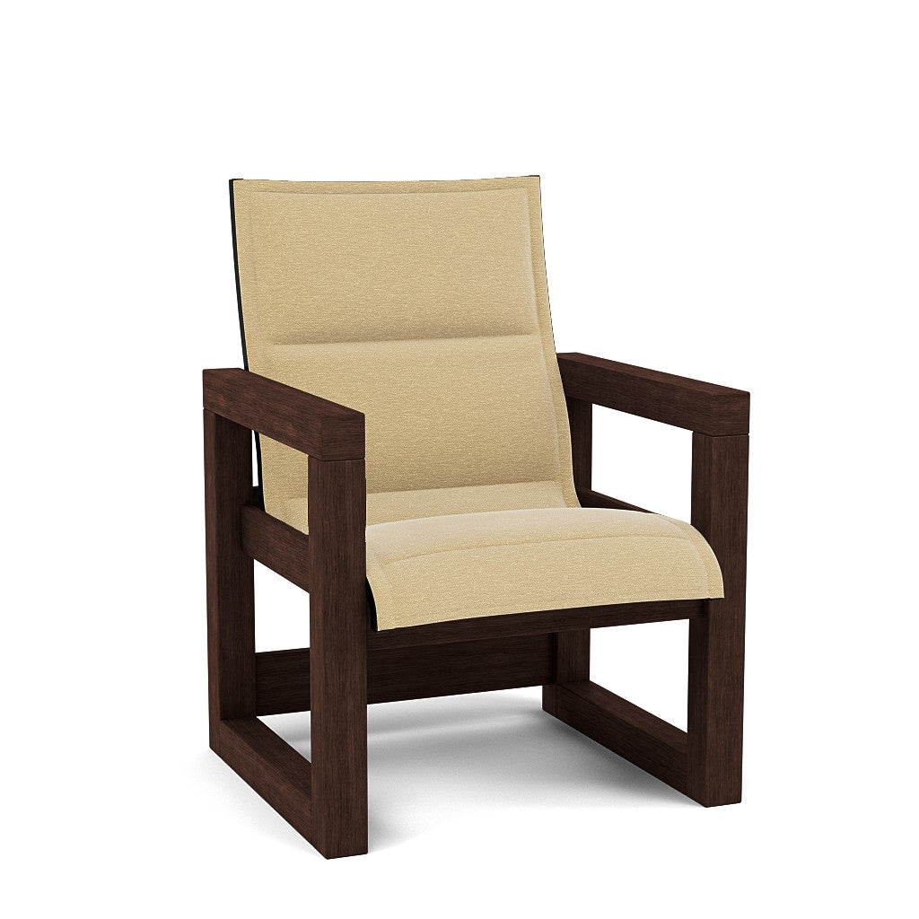 Frame Padded Sling Low Back Dining Chair