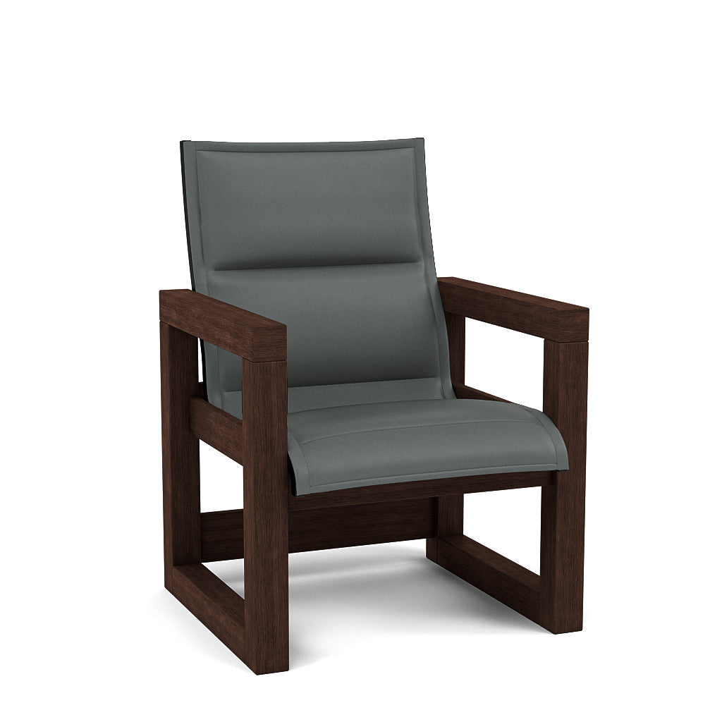 Frame Padded Sling Low Back Dining Chair