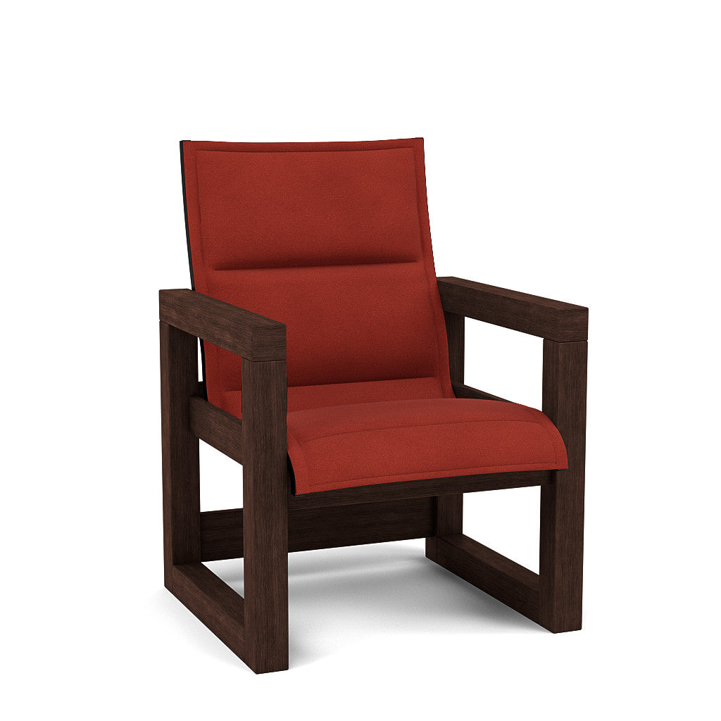 Frame Padded Sling Low Back Dining Chair