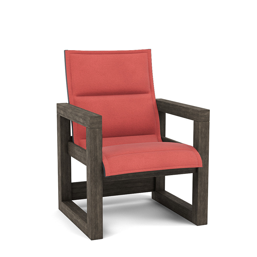 Frame Padded Sling Low Back Dining Chair