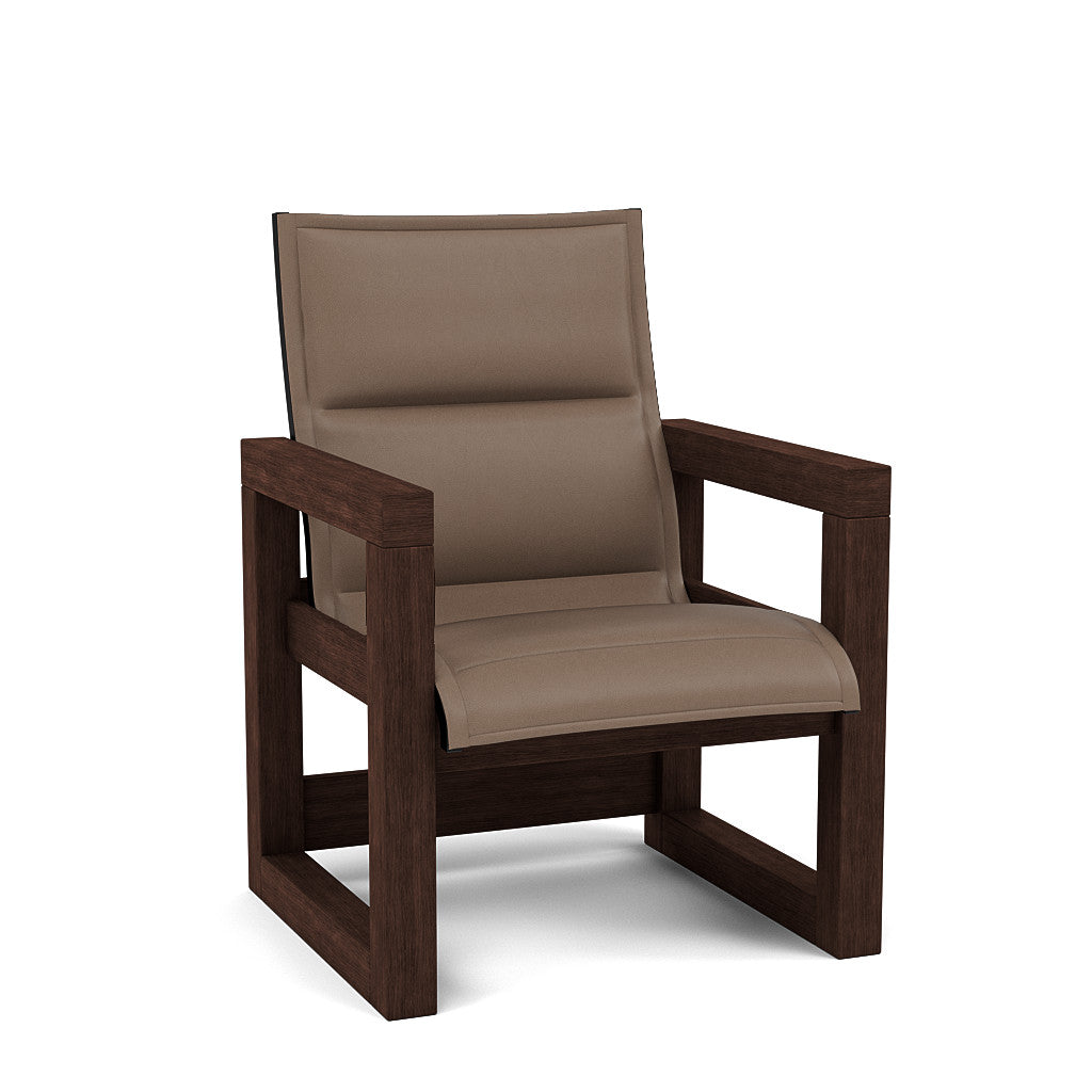 Frame Padded Sling Low Back Dining Chair