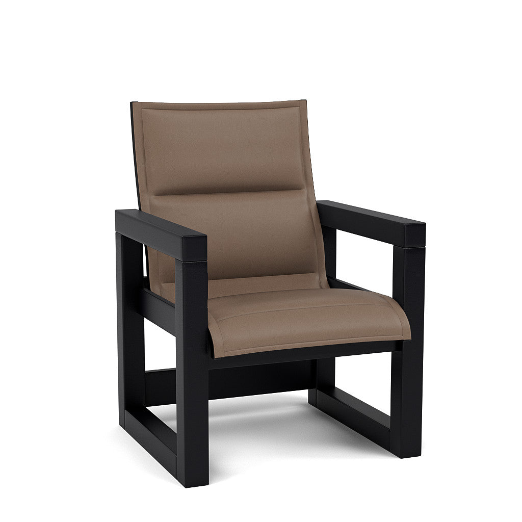 Frame Padded Sling Low Back Dining Chair