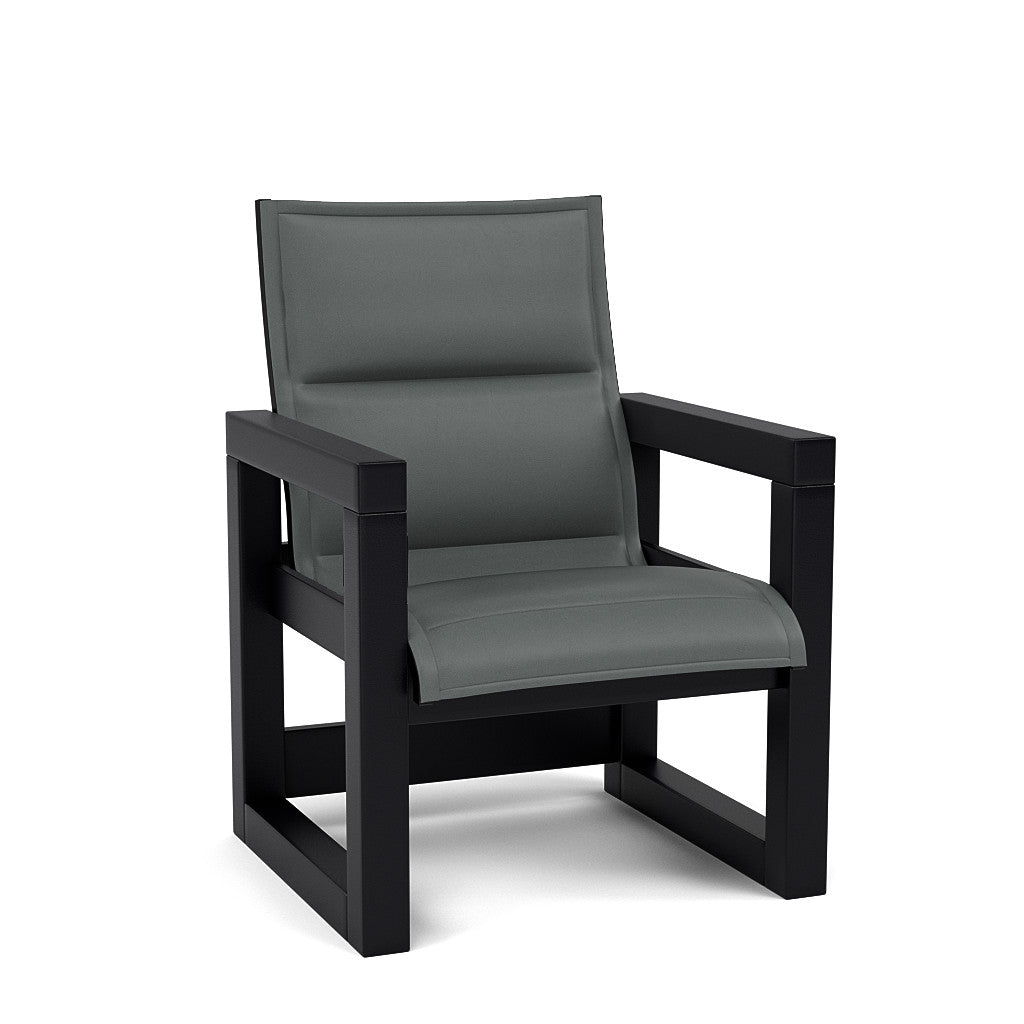 Frame Padded Sling Low Back Dining Chair