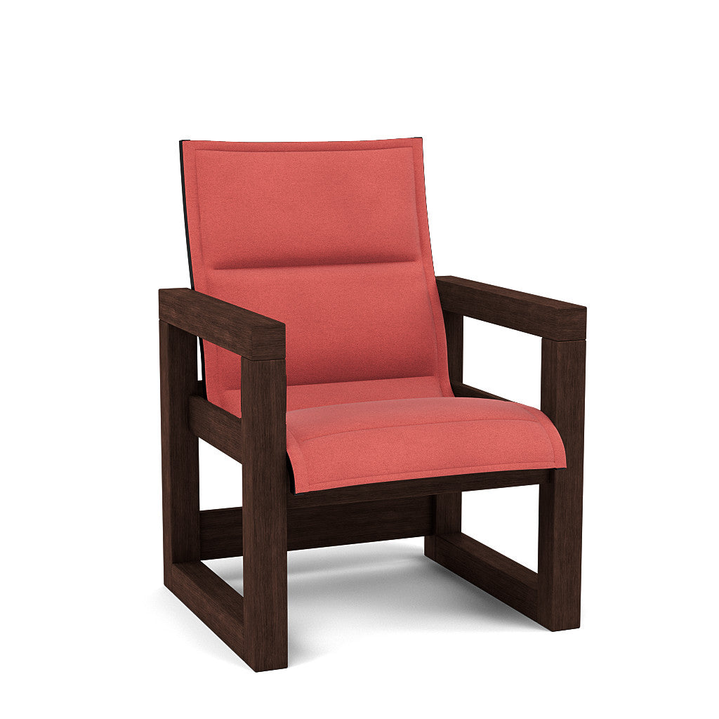 Frame Padded Sling Low Back Dining Chair