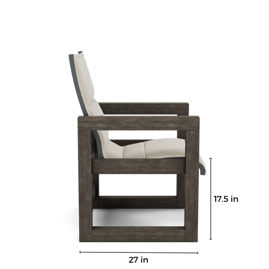 Frame Padded Sling Dining Chair-Paddy O' Furniture Outdoor-Dimension-Side
