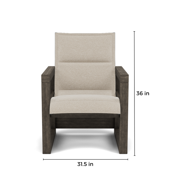 Frame Padded Sling Dining Chair-Dimension-Font- Paddy O' Furniture Outdoor