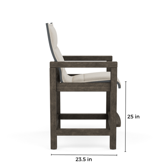 Lakeside Padded Sling Balcony Stool-Paddy O' Furniture Outdoor-Dimension-Side Low