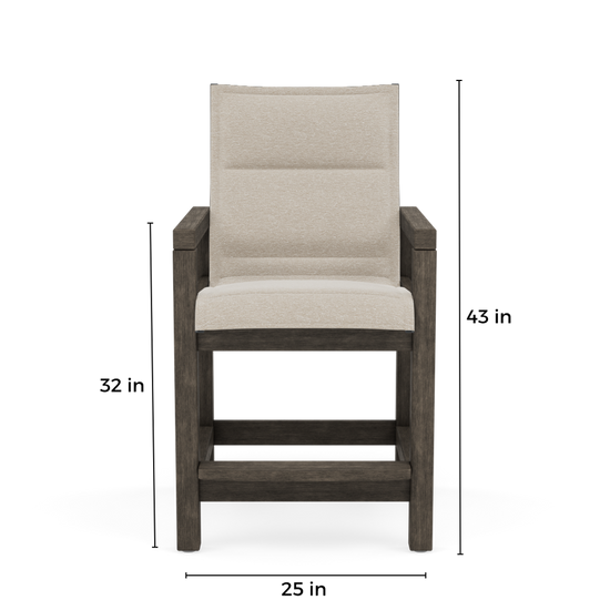 Lakeside Padded Sling Balcony Stool Low-Dimension-Font- Paddy O' Furniture Outdoor
