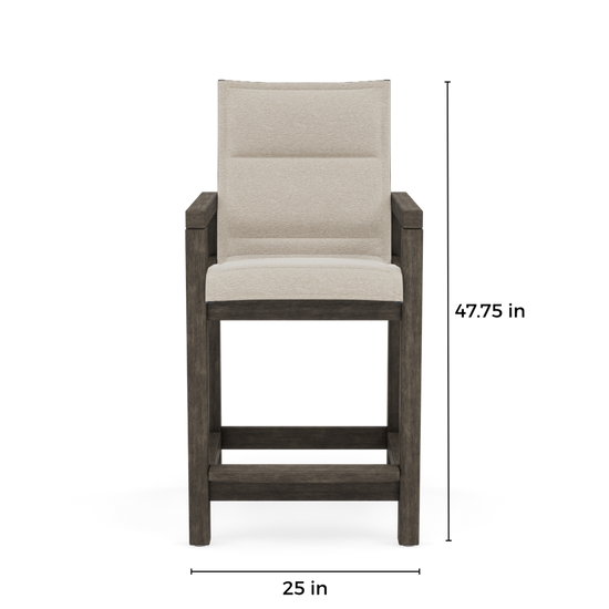Lakeside Padded Sling Bar Stool-Dimension Low-Font- Paddy O' Furniture Outdoor