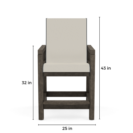 Lakeside Sling Balcony Chair-Dimension-Font- Paddy O' Furniture Outdoor