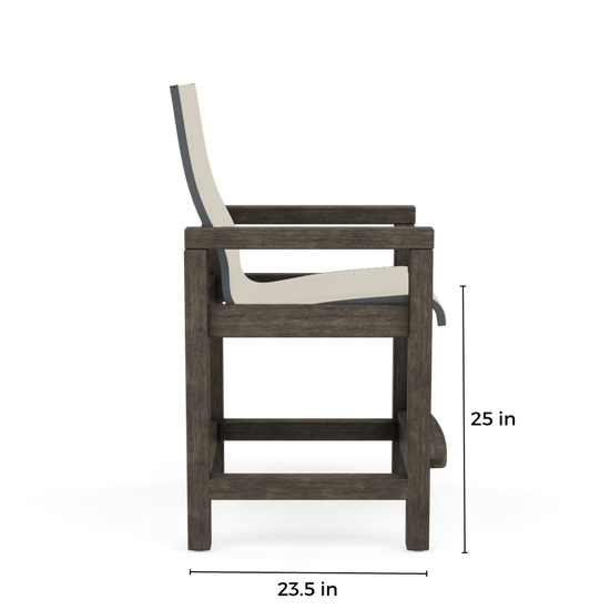 Lakeside Sling Balcony Chair-Paddy O' Furniture Outdoor-Dimension-Side low
