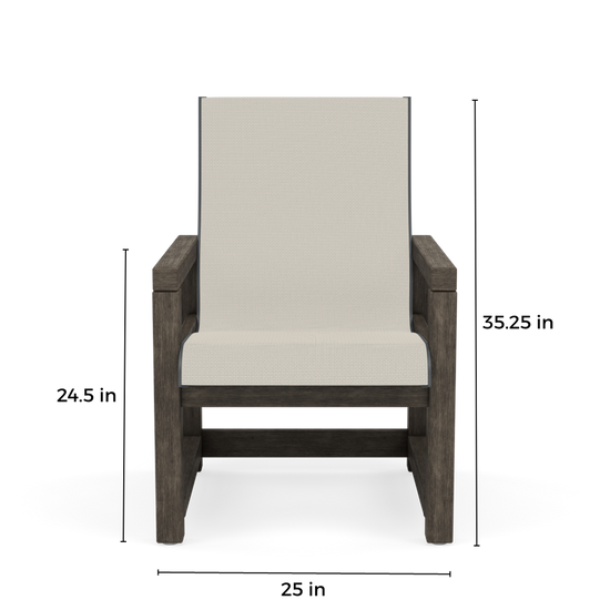 Lakeside Sling Dining Chair-Dimension-Font- Paddy O' Furniture Outdoor Low